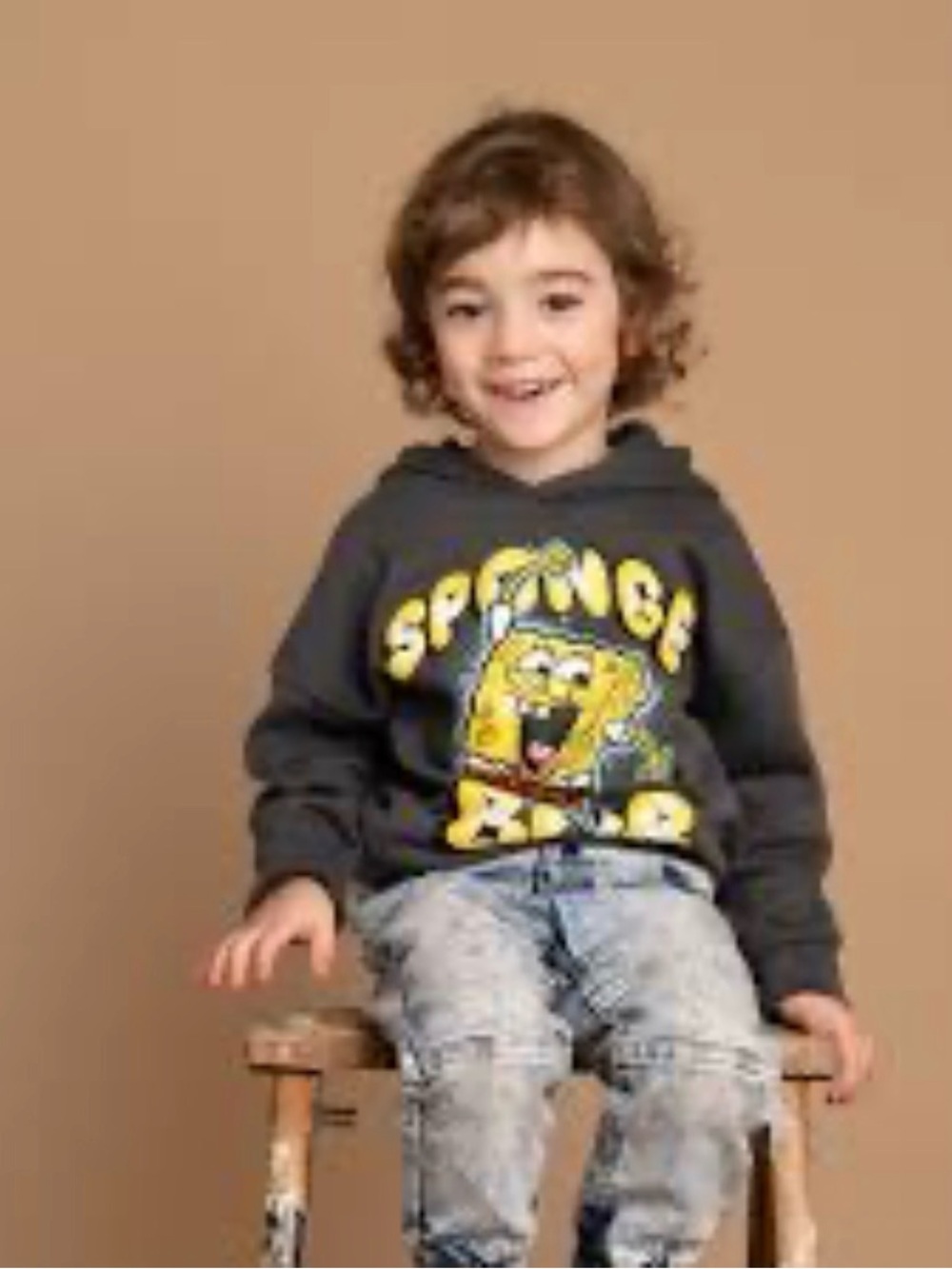 Kids SpongeBob Graphic Hoodie - Charcoal Gray